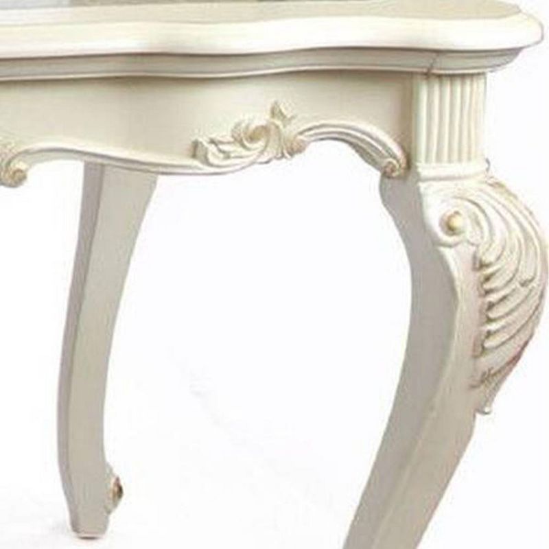 Chantelle 96&#34; Dining Tables Marble Top and Pearl White - Acme Furniture, 5 of 7