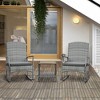 Outsunny 3 Pieces Outdoor PE Rattan Rocking Chair Set, Patio Wicker Recliner Rocker Chair with Soft Cushion & Nature Wood Top Coffee Table, for Garden Backyard Porch - 3 of 4