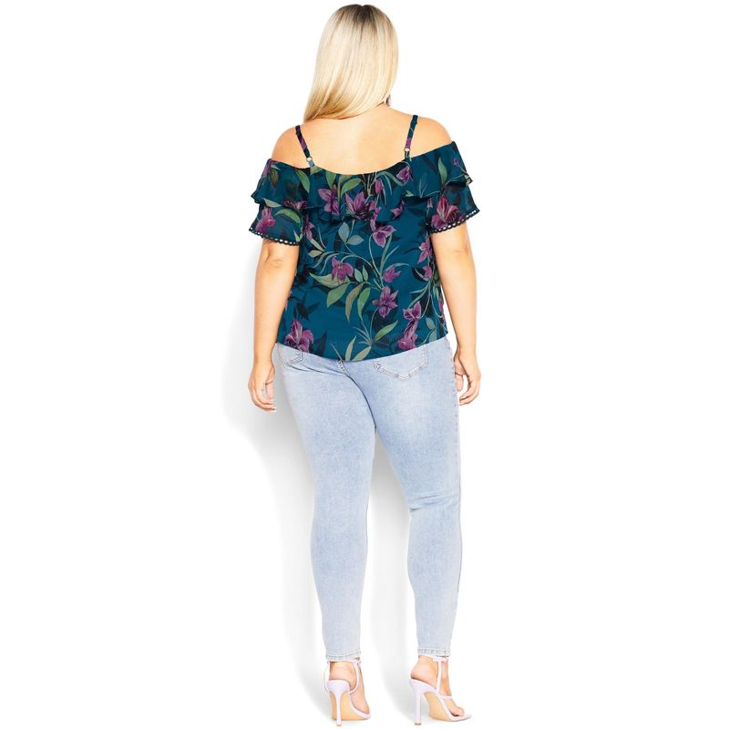 Women's Plus Size Patricia Print Top - teal | CITY CHIC, 2 of 5