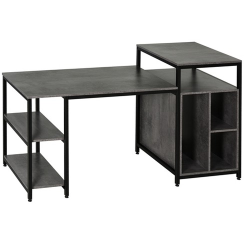 Modern Style Computer Table with Storage Shelf At