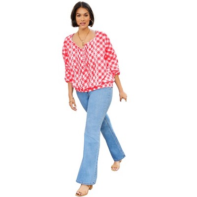 Woman Within Women's Plus Size Pintuck Shirt