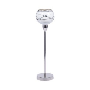 Elegant Candle Holders, Tall & Modern, Chrome Finish, Home Decor Accent, Ideal for Living Room & Celebrations - 1 of 4