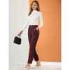 INSPIRE CHIC Women's Vintage Tartan Plaid Elastic Waist Straight Long Trousers - 3 of 4