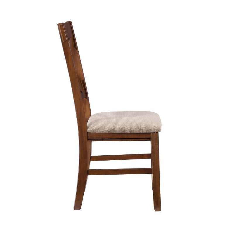Set of 2 Jackson Wide X Back Fabric Side Chair Dark Hazelnut - Powell, 4 of 13