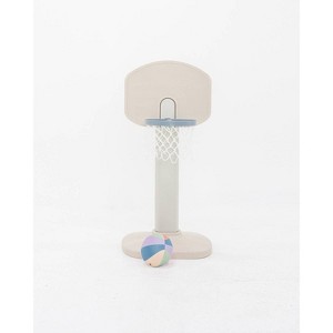SMOL Basketball Hoop Neutral/Blue with Colorblock Plush Ball Traditional Backboard - 1 of 4