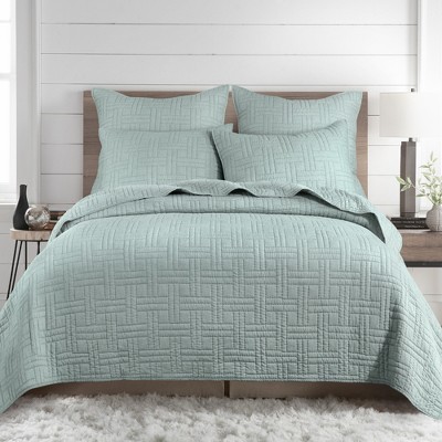 Melange Stitch Seafoam Full/queen Quilt Set - Levtex Home : Target