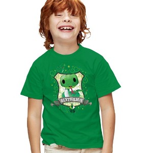 Boys' Harry Potter Cute Slytherin Crest T-Shirt Kelly Green Small - 1 of 4