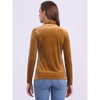 Allegra K Women's Solid Turtleneck Velvet Long Sleeve Work Basic Velour Blouse - 4 of 4