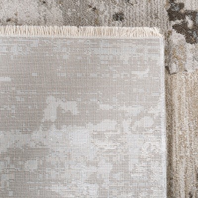 Gray Hand-Knotted Synthetic 4' x 6' Area Rug