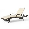 Christopher Knight Home Jessica Outdoor Rattan and Iron Adjustable Chaise Lounge with Cushion - 2 of 4