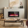 HOMCOM 36" Electric Fireplace Heater Recessed or Wall Mounted with Remote Control, 8H Timer, Adjustable Flame Color and Brightness, Log and Crystal - 3 of 4