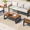 4 Piece Garden Furniture Sofa Sets,Armrest Sectional Sofa with Cushions and Coffee Table,Outdoor Patio Conversation Sets for Backyard-Coolbibila - 3 of 4