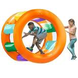 HearthSong Roll With It 2.0 Giant 67" Inflatable Rainbow Land Roller Wheel for Kids