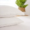 Marcielo 3 Piece Cotton Duvet Cover Set Pompom White Queen - 4 of 4