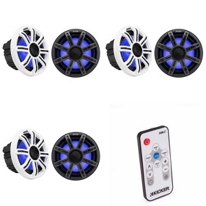 Kicker 51MSC84 - MSC 8-Inch Premium Marine 4-Ohm LED Coaxial System, (3) Pair & 41KMLC Led Remote - 1 of 4