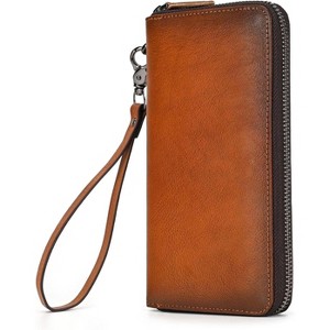 Paaaawaters Genuine Leather Long Wallet for Men, Large Capacity Purse Clutch Bag Handbag - 1 of 4