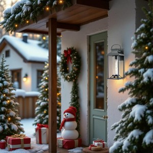 Gulches Outdoor Wall Lights - Textured Black Modern Lantern for Porch and Garage - 1 of 4