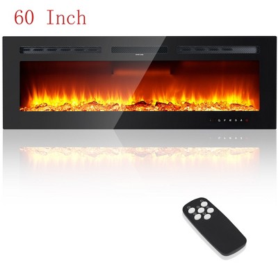 60 Inch Electric Fireplace Recessed Wall Mounted Heater With Adjustable Flame Color