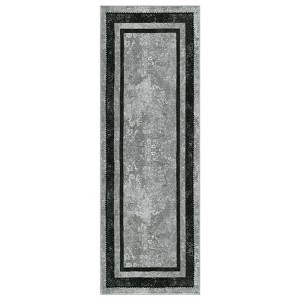 Thin Oriental Washable Rug for Bedroom, Non-Slip Stain Resistant Foldable Large Carpet Pet & Kids Friendly for Dining Room - 1 of 4