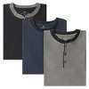 Men's Short Sleeve Henley T-Shirt with Contrast-Trim -3 Pack - 3 of 4