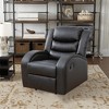 MAYEERTY Power Recliner Sofa, Breathable Leather Reclining Chair for Small Spaces Living Room, Black - 3 of 4
