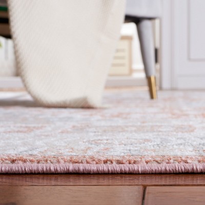 Blair Vintage Rose & Grey Hand-Knotted Synthetic Area Rug, 59"x84"
