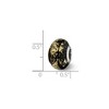 Black Bow Jewelry Black w/Gold Foil Ceramic & Sterling Silver Bead Charm, 14mm - 2 of 3