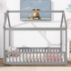 Twin House Bed with Guardrails, Slats - 3 of 4