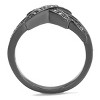 Slickblue Women's Ring, Light Black, Infinity Band with Clear CZ, Channel Set, IP Gun Finish, Stainless Steel,Sizes 5–10 - 3 of 4