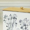 VIP Metal 13 in. White Growing Flowers Square Container with Lid - 4 of 4