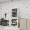 Kumasinova 71" Kitchen Pantry Cabinet with Stripes/Mi Shaped/Grid Doors,Pantry Storage Cabinet with Adjustable Shelves,Kitchen Cabinet with Drawers - 4 of 4