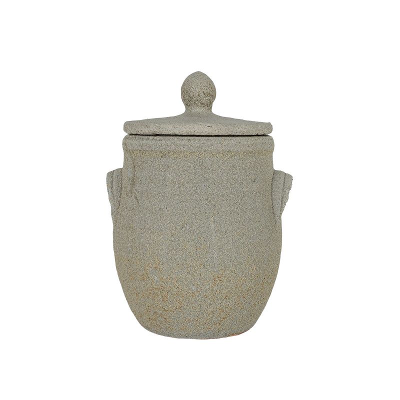 Distressed Gray Terracotta Canister with Lid by Foreside Home & Garden, 1 of 9
