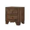 2-Drawer Nightstand, Metal Hardware, Solid Wood Bedside Table, Transitional Style - 3 of 4