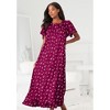 Dreams & Co. Long Floral Print Cotton Gown - 4 of 4