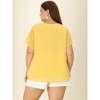 Agnes Orinda Women's Plus Size Pin Dots Notched V-Neck Dressy Trendy Fashion Casual Summer Blouses - 4 of 4