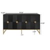 Carved 4 Door Sideboard ,Sideboard Buffet Cabinet With Storage ,Modern Coffee Bar Cabinet With Adjustable Shelf - 4 of 4