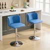 Bar Stools Set of 2, Upholstered 360° Swivel Bar Chairs Modern Bar Stools, Height Adjustable Stool with Chrome Base for Kitchen Island Home Bar - 2 of 4