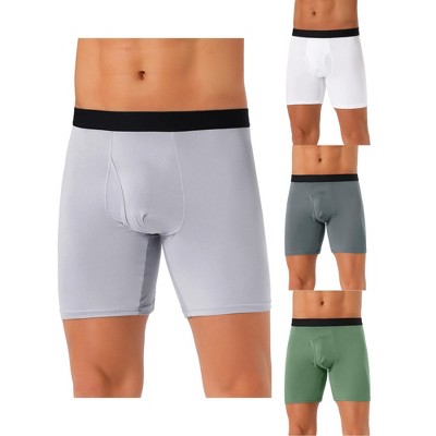 INSPIRE CHIC Men's 4 Pack Lightweight Soft Stretch Open-fly Basic Boxer Briefs
