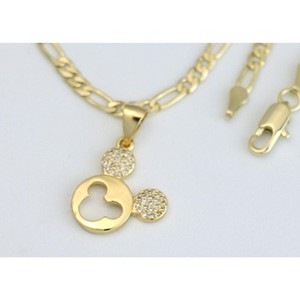 Aria jeweler Inc Chain with Diamond Mickey Pendant - 1 of 4