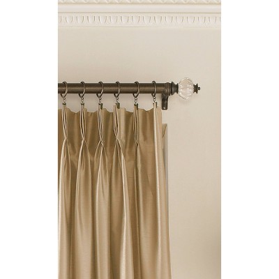 Sand Faux Silk Light-Filtering Pleated Curtain Panel