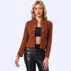 Allegra K Women's Vintage Double-Breasted Motorcycle Zip-Up Steampunk Jacket - 4 of 4