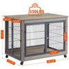 Gulches Furniture-Style Dog Crate Side Table on Wheels with Double Doors & Lift Top - 4 of 4