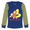 Curious George Toddler Boys' Tight Fit Striped Sleep Pajama Set Long Sleeves Blue - 2 of 4