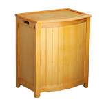 Oceanstar Natural Finished Bowed Front Laundry Wood Hamper with Interior Bag