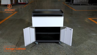 Steel Lockable Rolling Tool Cabinet with Adjustable Shelves, Black