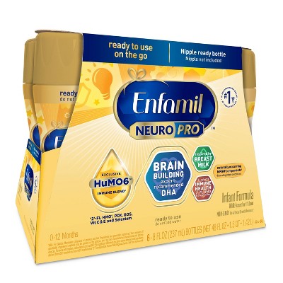 Image of Enfamil NeuroPro Ready to Feed Infant Formula Bottles - 8 fl oz Each/6ct
