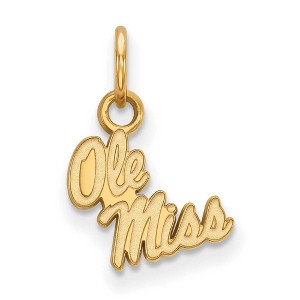 Black Bow Jewelry 14k Yellow Gold Mississippi Rebels NCAA Extra Small Pendant - 1 of 3