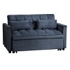 INFURNIC Sofas 3 in 1 Convertible Sleeper Pull Out Loveseat with Adjustable Backrest Velvet Pockets for Living Room, Black, 52.75"*33.46"*31.1" - 2 of 4
