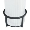 LunaLulinlk Ribbed Glass and Metal Toothbrush Holder, White - 3 of 4