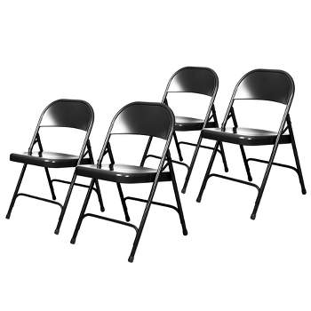 Set of 4 Heavy Duty All Steel Folding Chairs - Hampden Furnishings